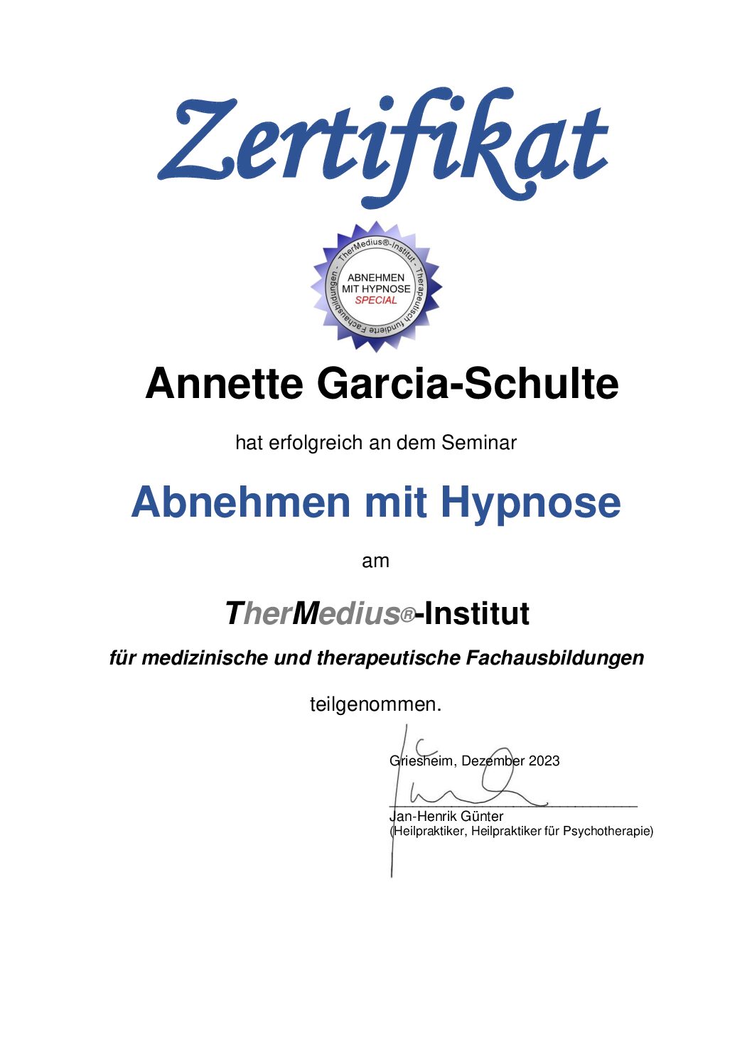 Annette Garcia-Schulte - Expertin für Hypnose in Magdeburg